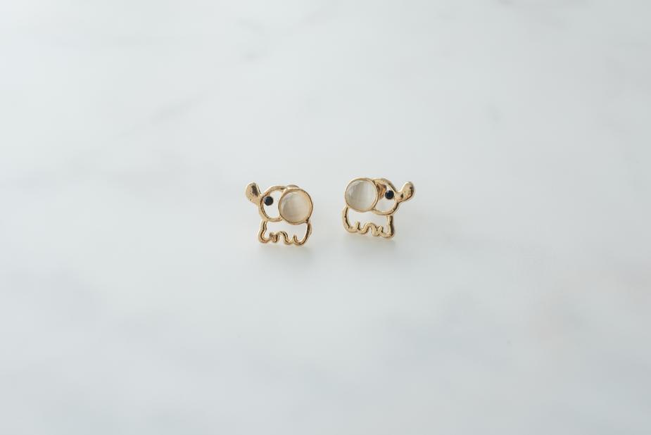 Gold Elephant Earrings Earrings Company 123 